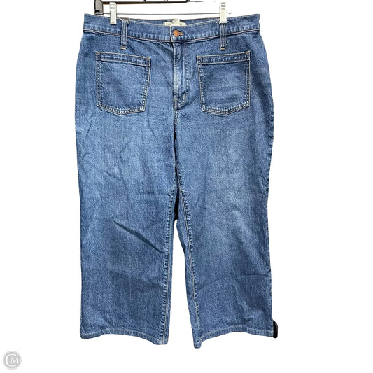 Jeans Wide Leg By Madewell In Blue Denim, Size: 14