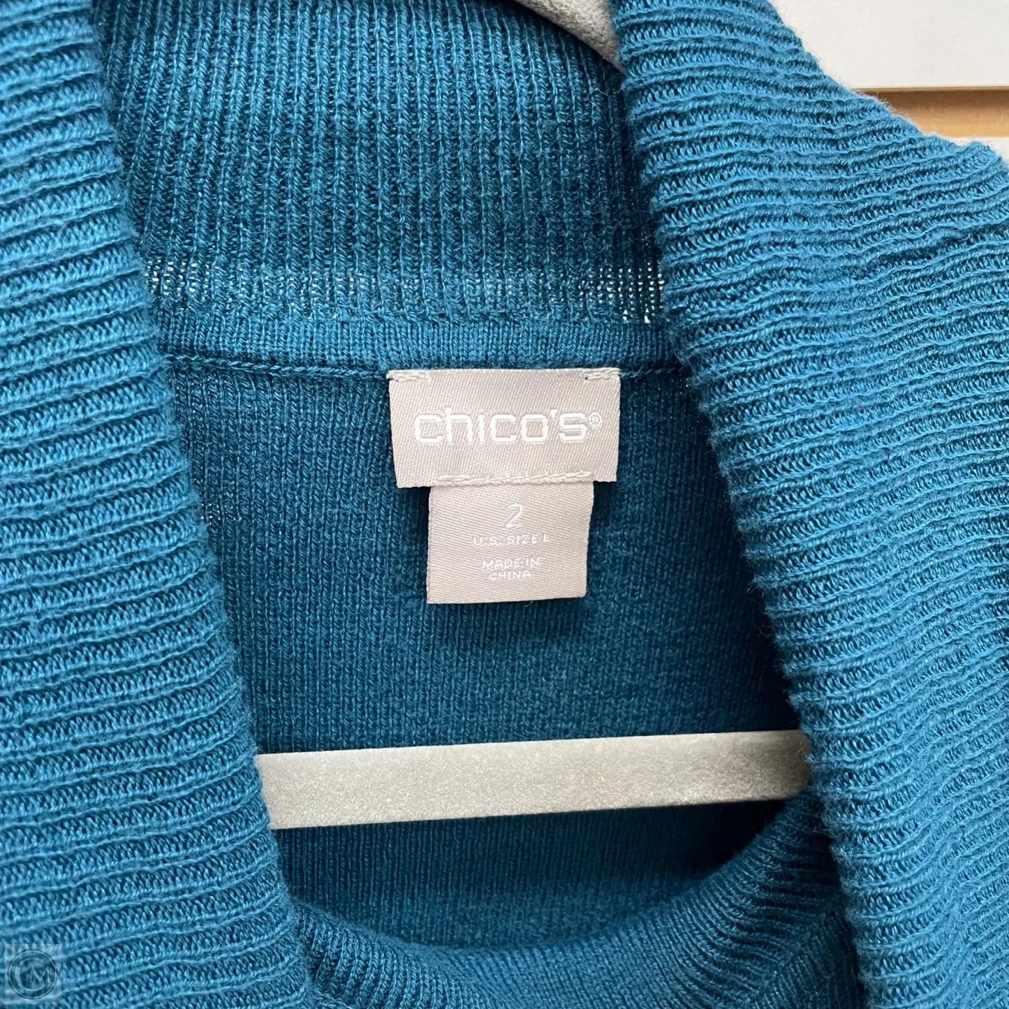 Top Long Sleeve By Chicos In Teal, Size: L