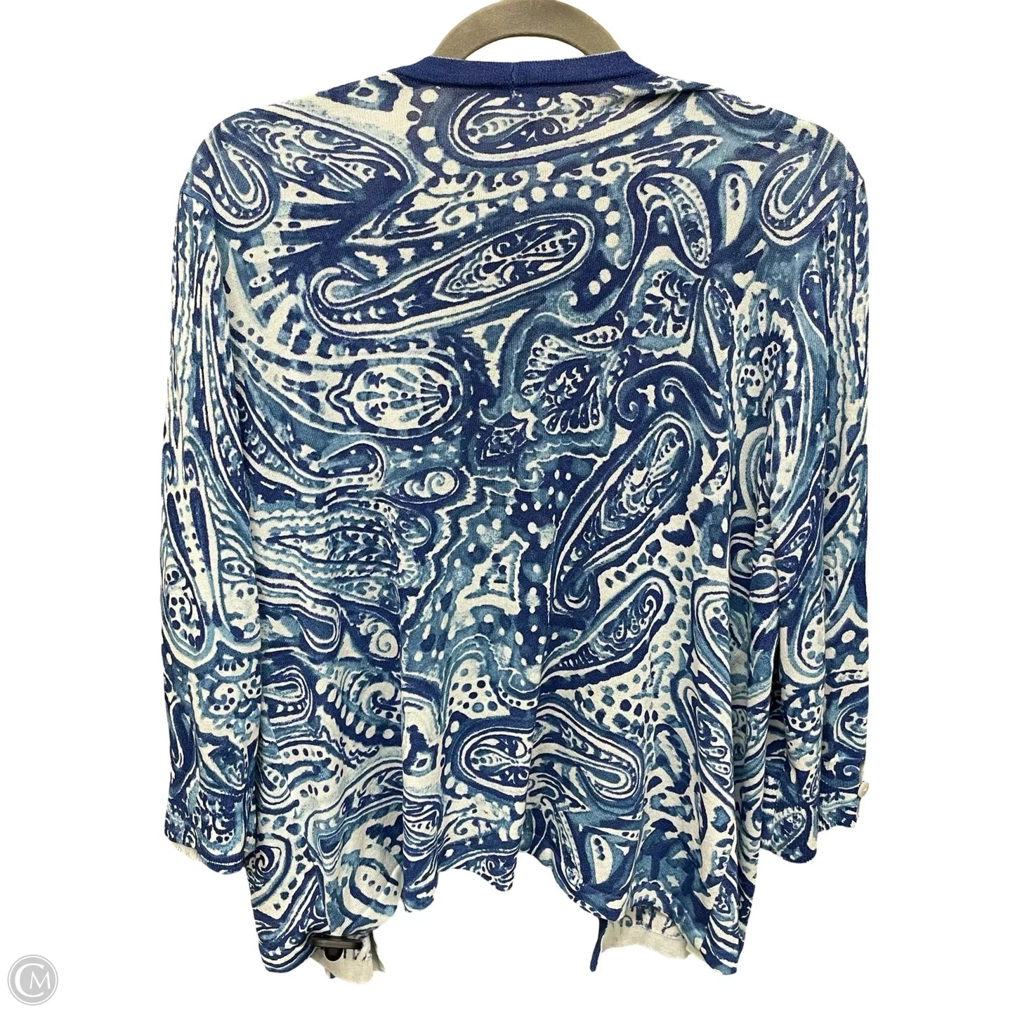 Cardigan By Chicos In Blue & White, Size: L