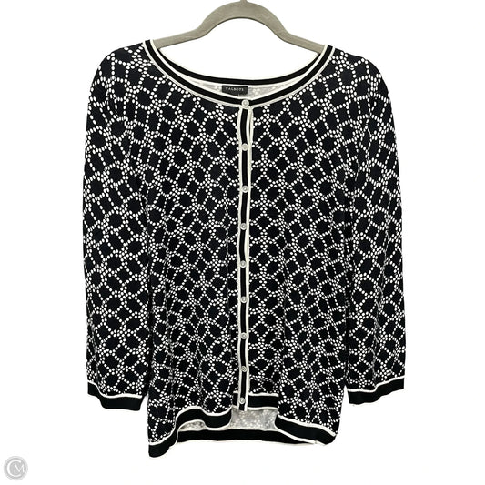 Cardigan By Talbots In Black & White, Size: Xl