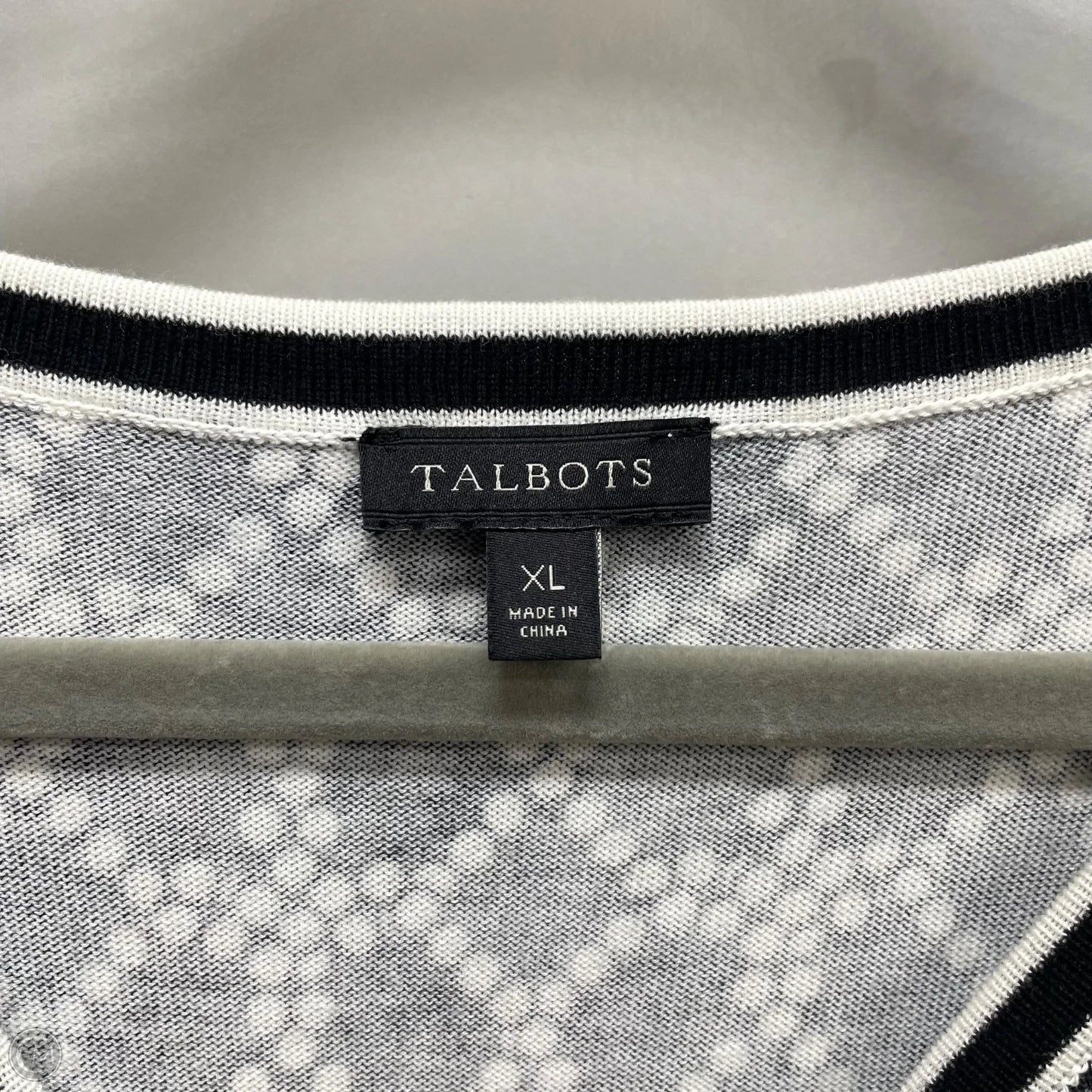 Cardigan By Talbots In Black & White, Size: Xl