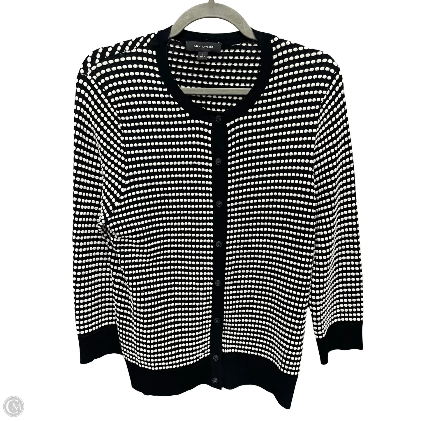 Cardigan By Ann Taylor In Black & White, Size: L