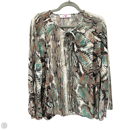 Blouse Long Sleeve By Buddy Love In Snakeskin Print, Size: S