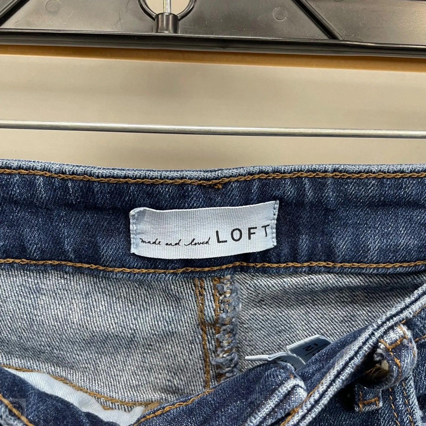 Jeans Cropped By Loft In Blue Denim, Size: 12
