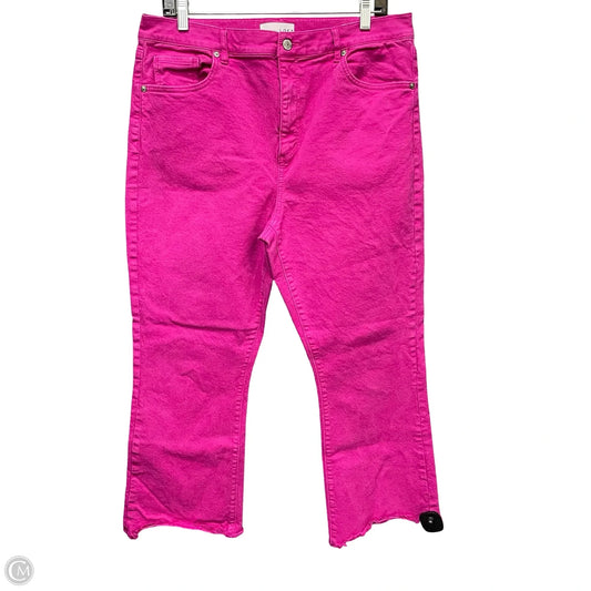 Jeans Cropped By Loft In Pink, Size: 14