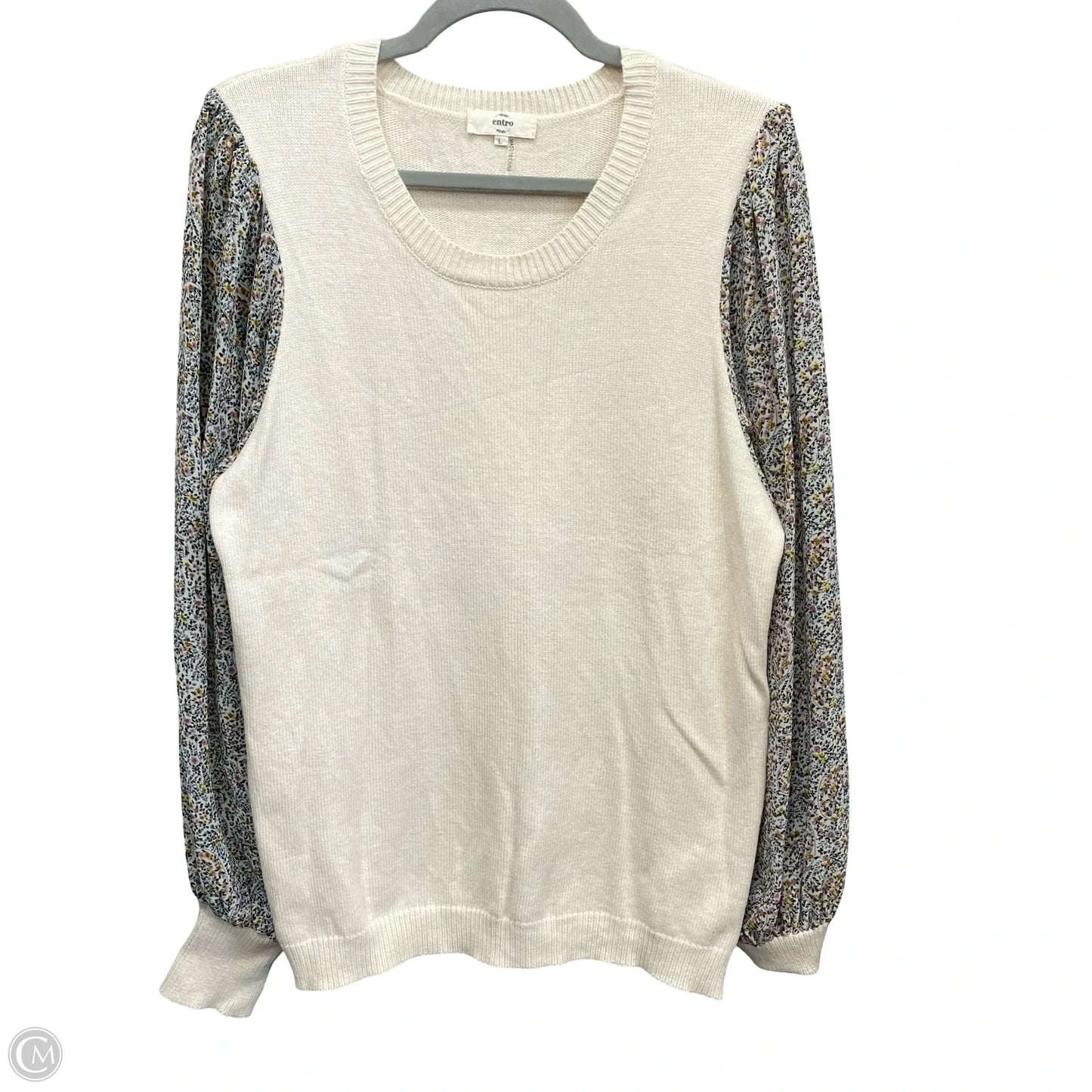 Top Long Sleeve By Entro In Beige, Size: L