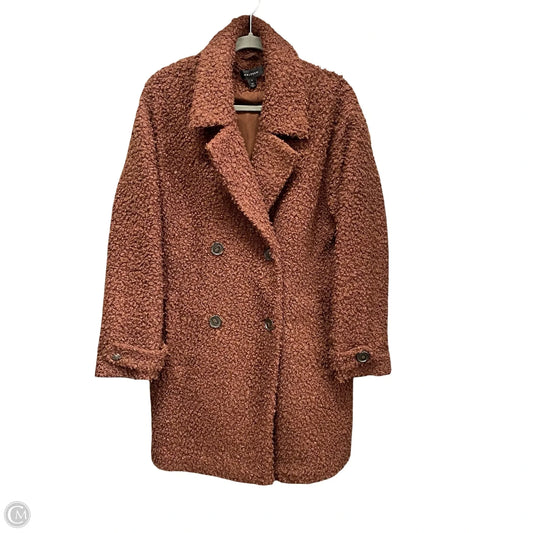 Coat Faux Fur & Sherpa By Halogen In Brown, Size: S