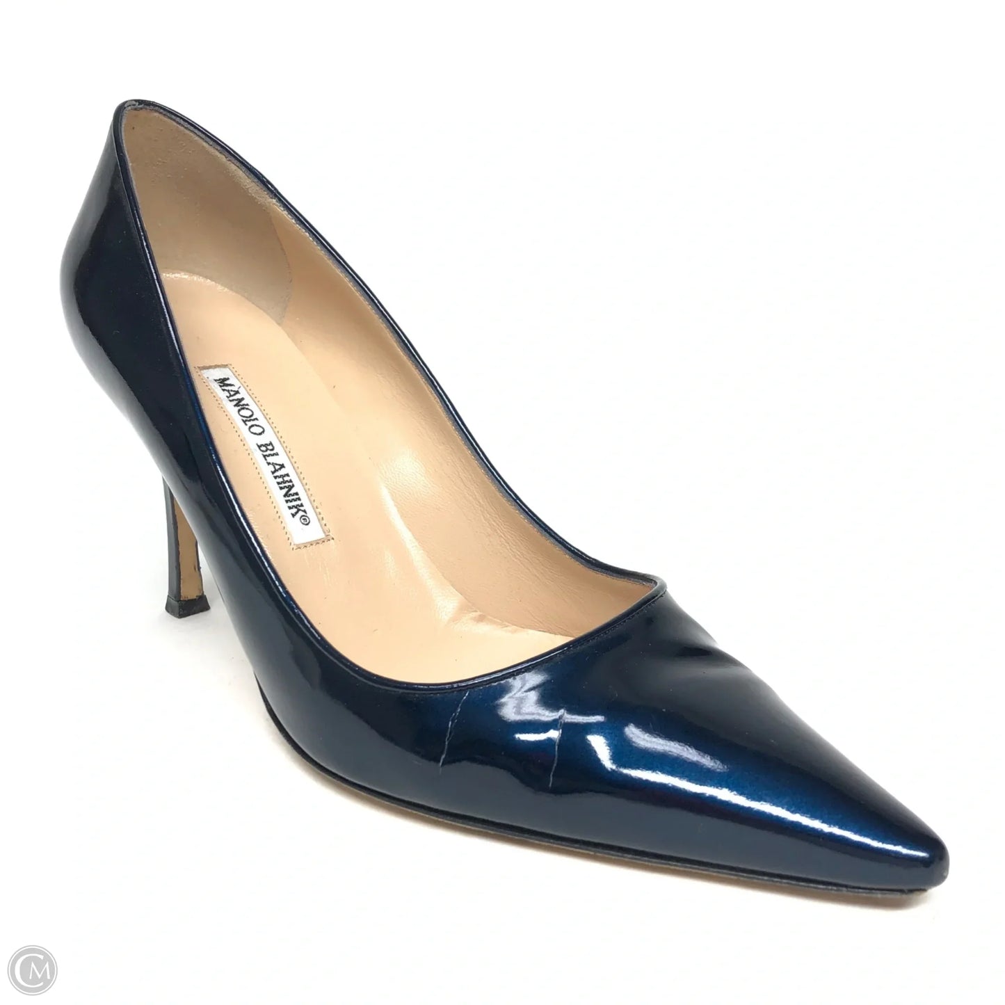 Shoes Luxury Designer By Manolo Blahnik In Navy, Size: 8.5