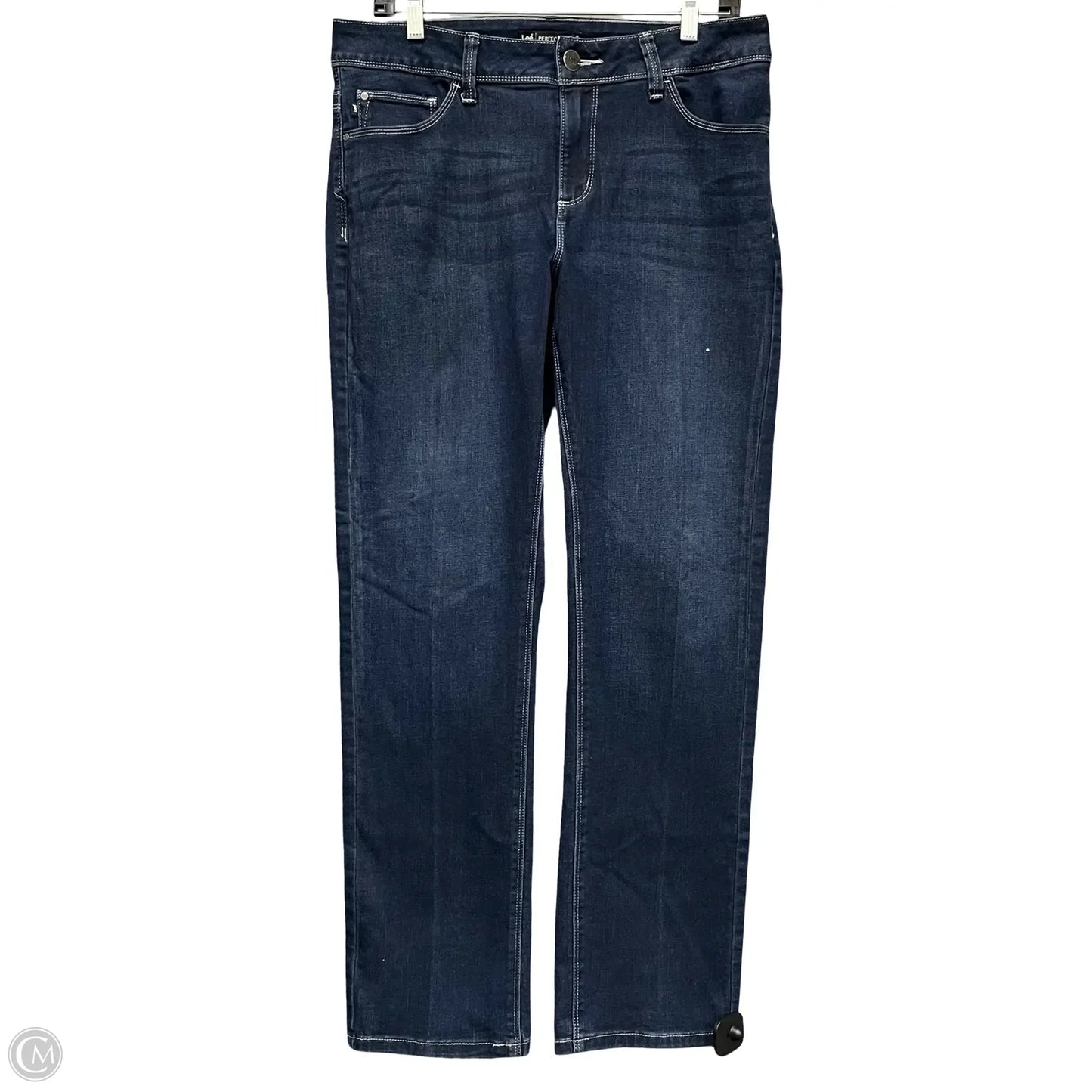 Jeans Straight By Lee In Blue Denim, Size: 10