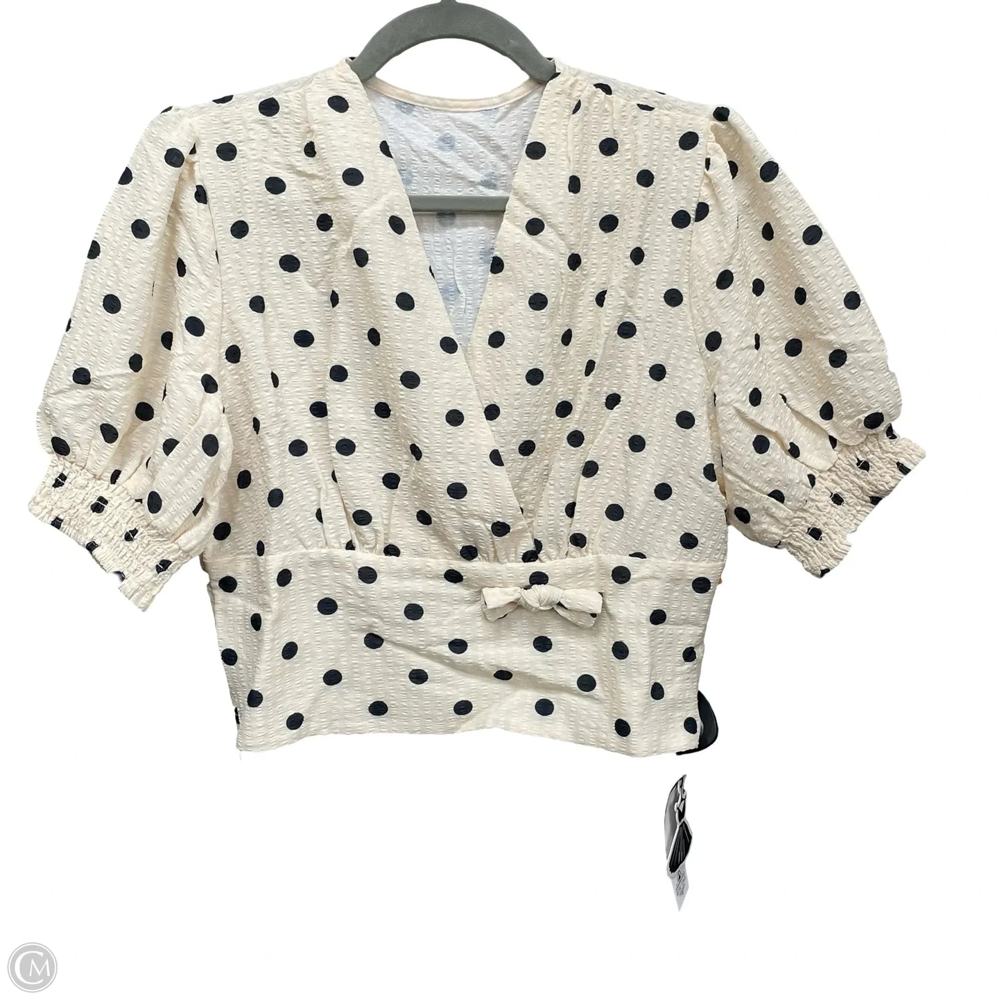 Blouse Short Sleeve By Cmf In Polkadot Pattern, Size: Xl