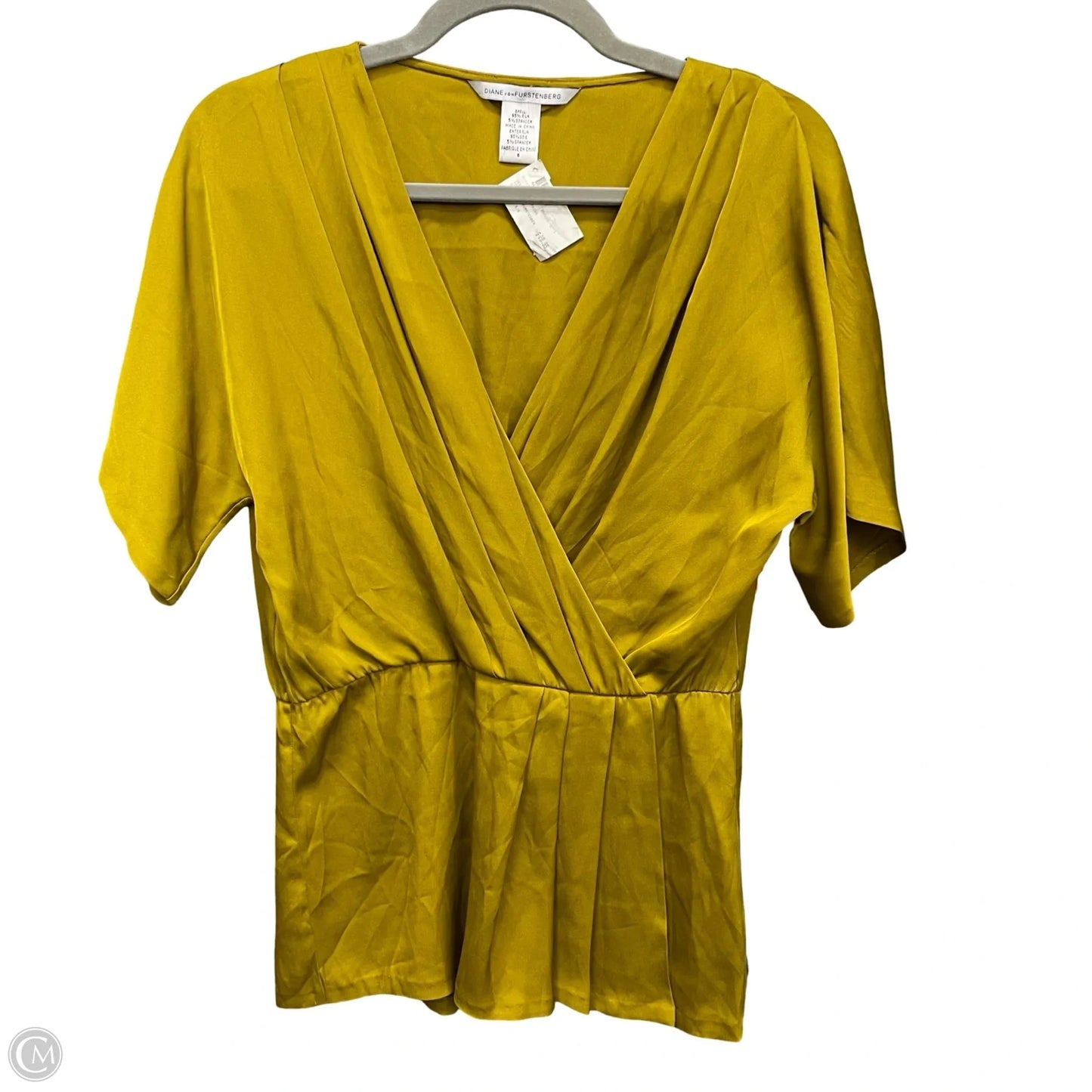 Blouse Designer By Diane Von Furstenberg In Chartreuse, Size: 6
