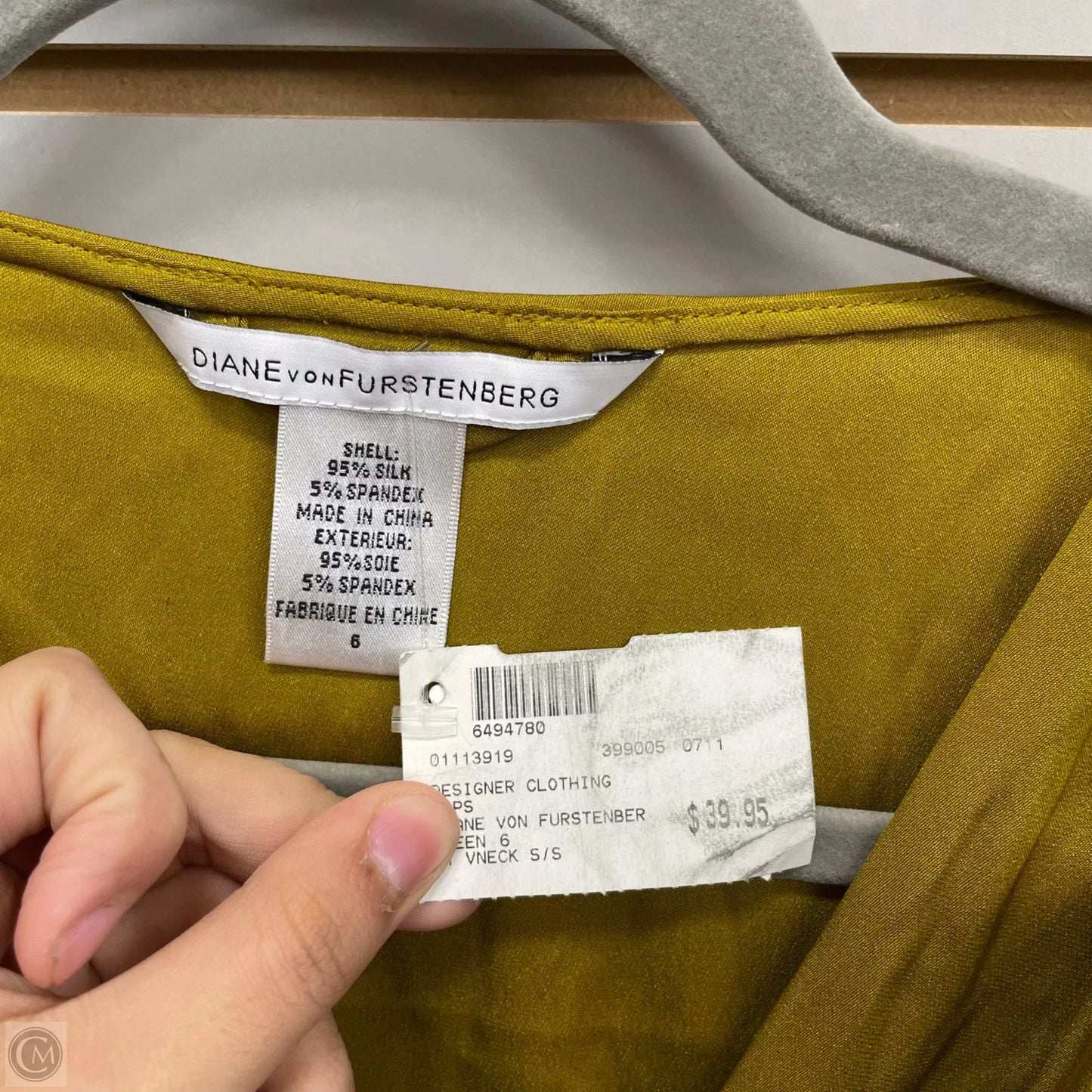 Blouse Designer By Diane Von Furstenberg In Chartreuse, Size: 6