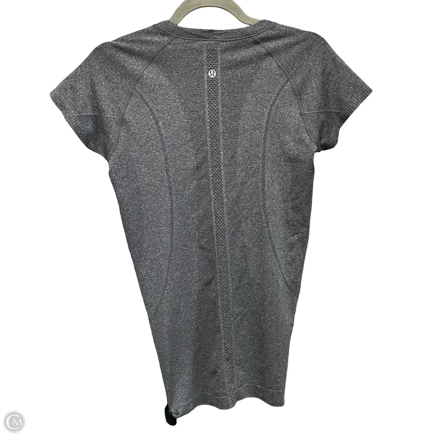 Athletic Top Short Sleeve By Lululemon In Grey, Size: 8