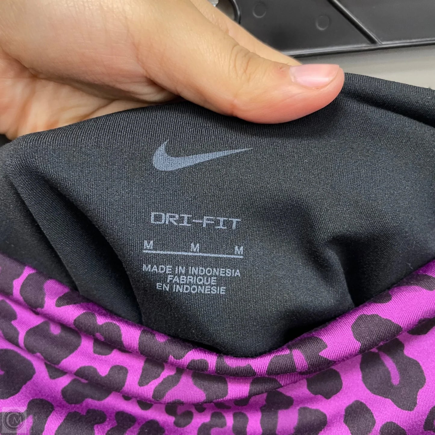 Athletic Leggings By Nike In Black & Purple, Size: M