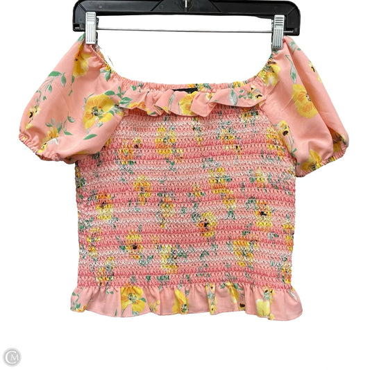 Blouse Short Sleeve By Clothes Mentor In Floral Print, Size: L
