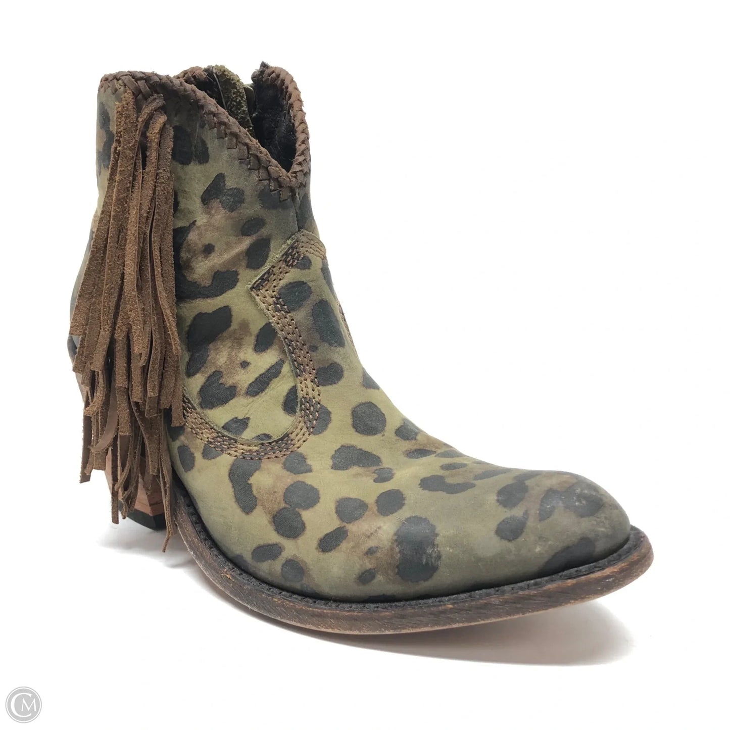 Boots Ankle Heels By Cma In Animal Print, Size: 6.5