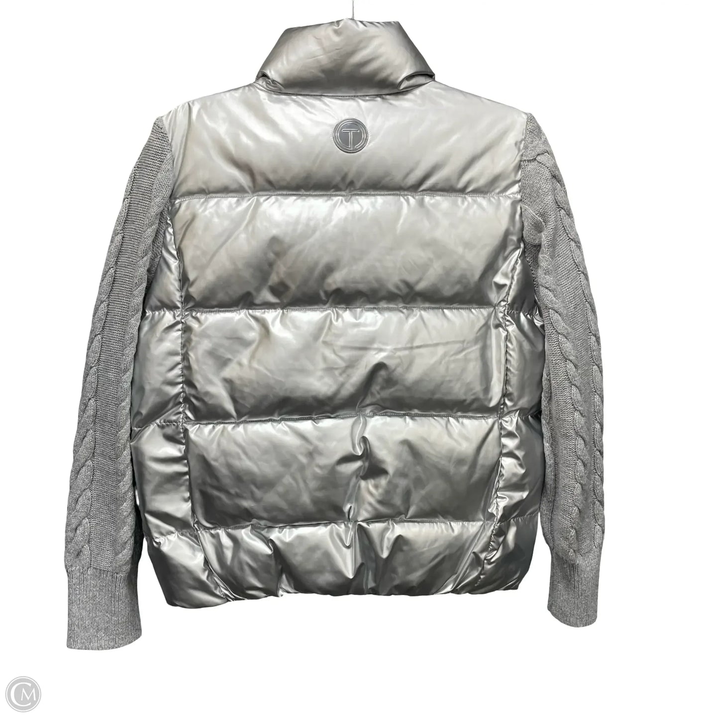 Jacket Puffer & Quilted By Talbots In Silver, Size: Sp