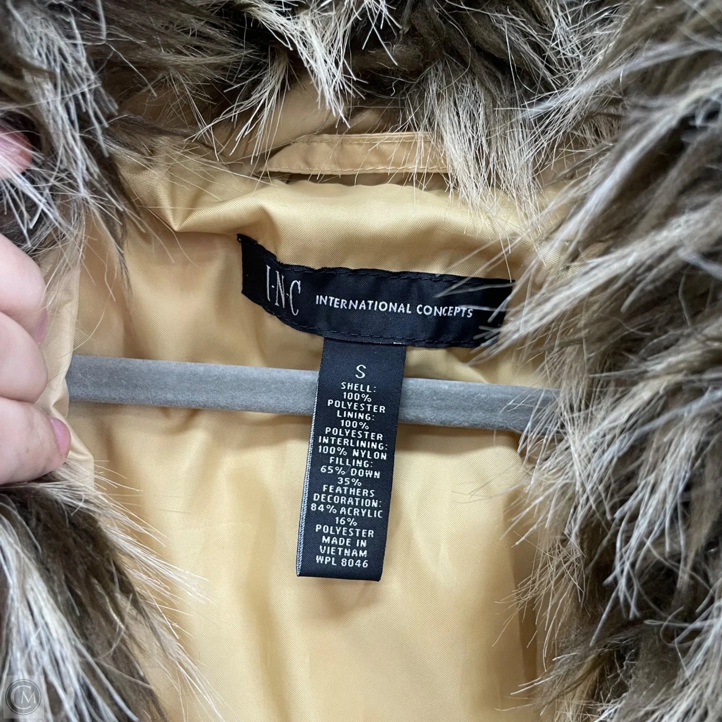 Jacket Puffer & Quilted By Inc In Yellow, Size: S