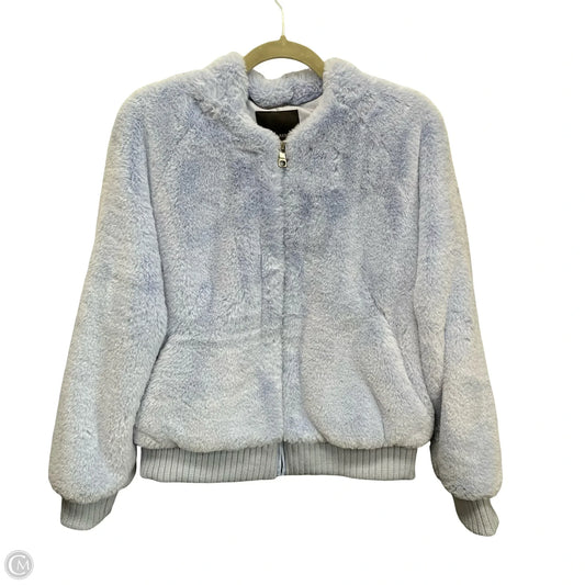 Jacket Faux Fur & Sherpa By Banana Republic In Blue, Size: M