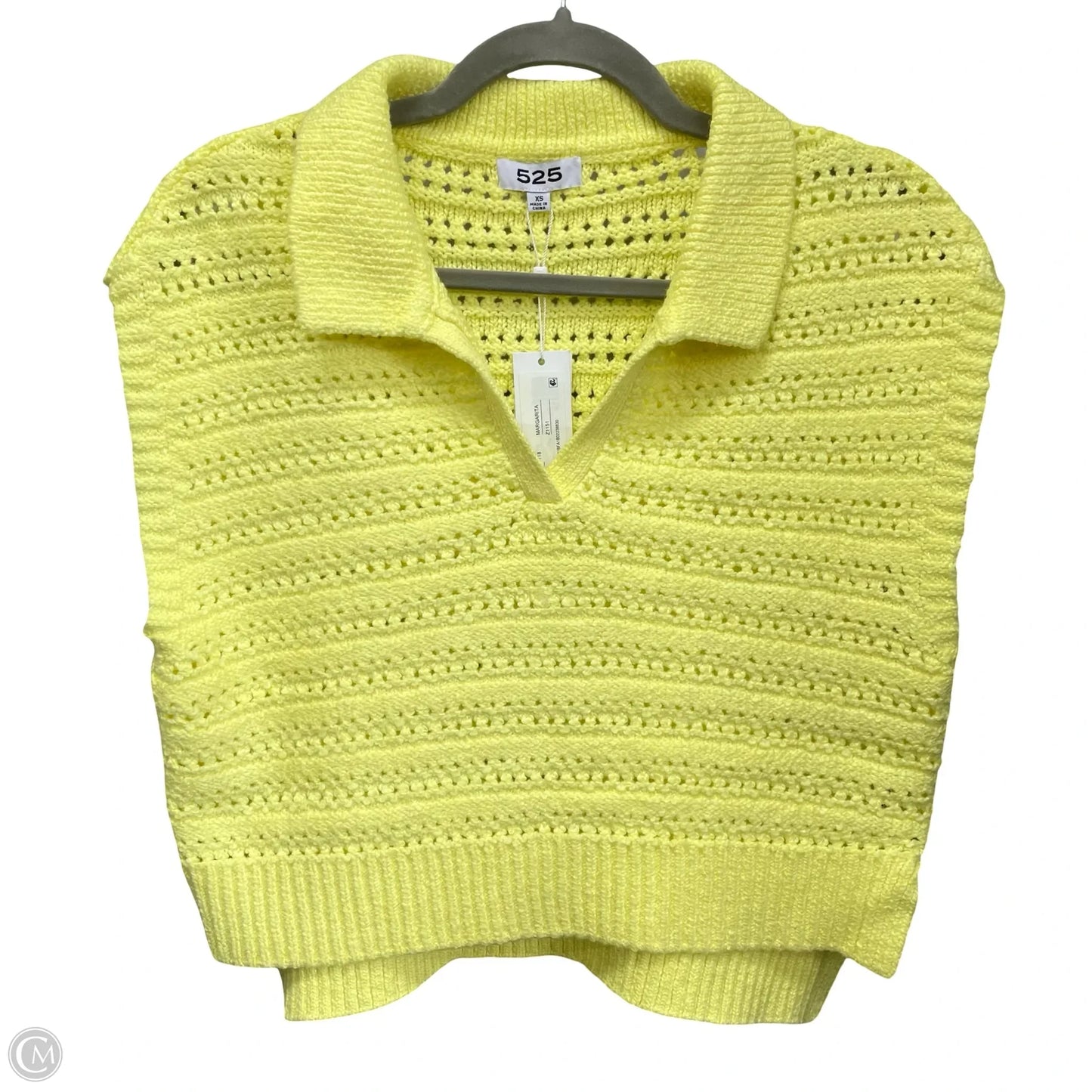 Vest Sweater By 525 In Yellow, Size: Xs