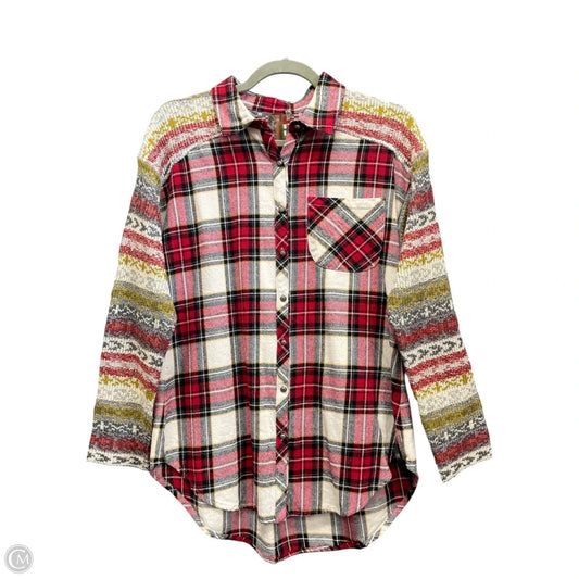 Top Long Sleeve By Aratta Silent Journey In Plaid Pattern, Size: S