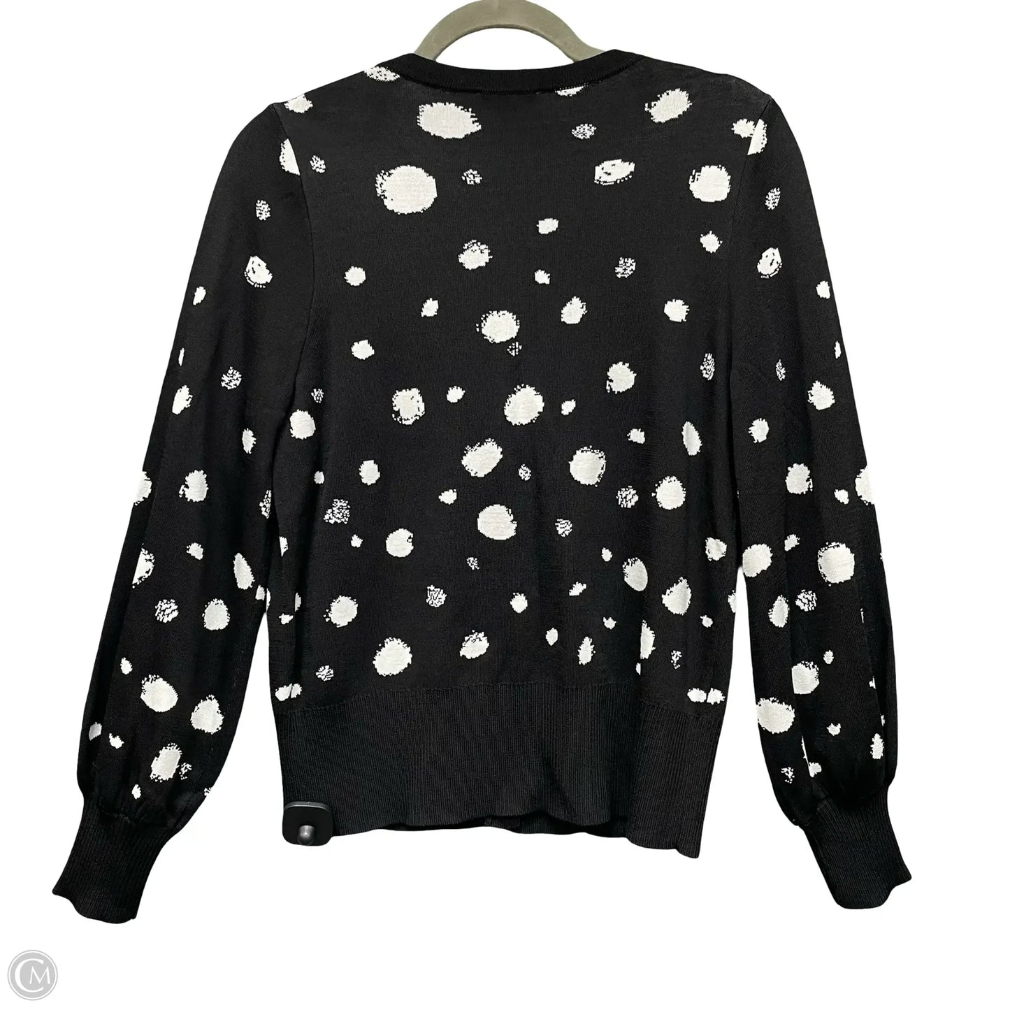 Sweater Cardigan By Chicos In Black & White, Size: S