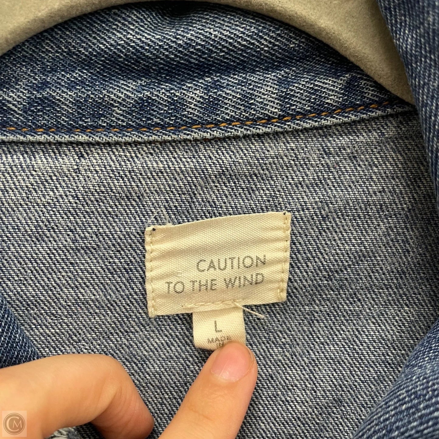 Jacket Denim By Caution To The Wind In Blue Denim, Size: L