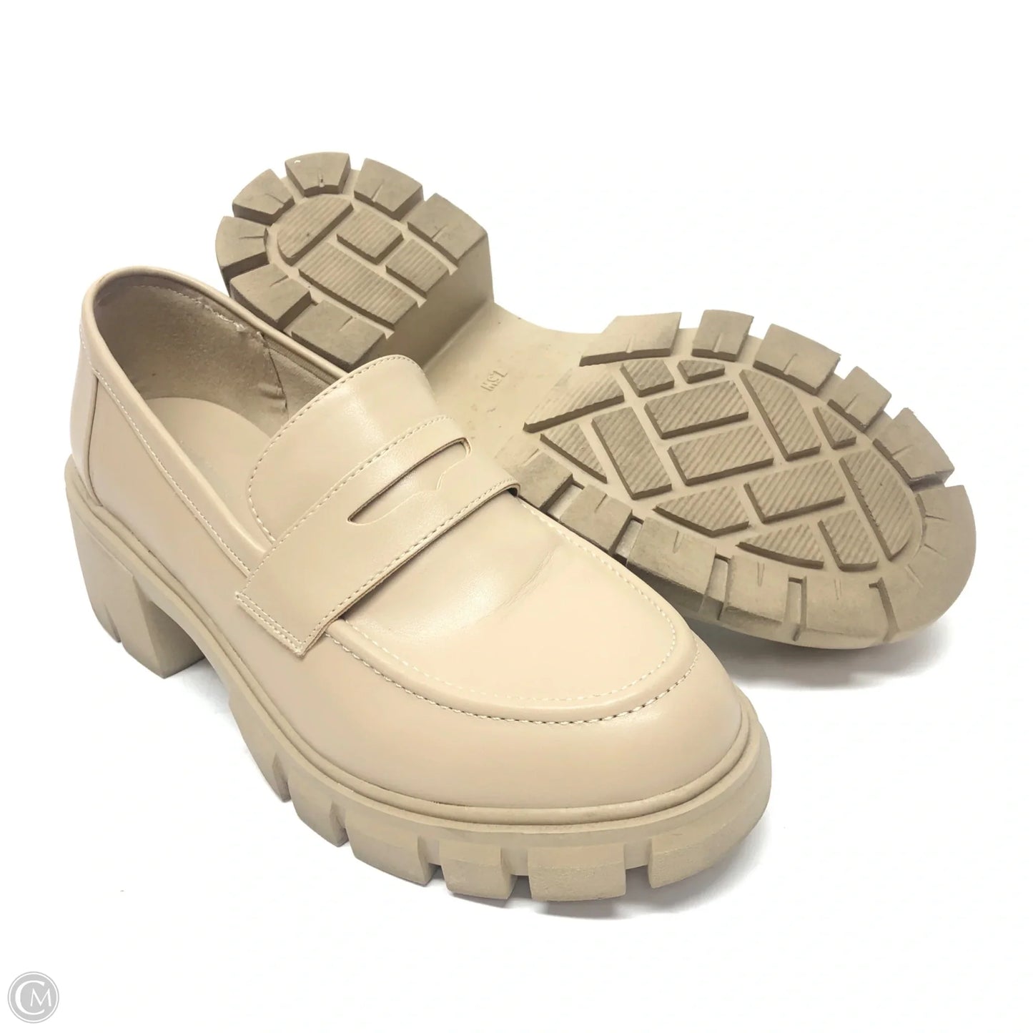 Shoes Heels Block By Cushionaire In Beige, Size: 7.5