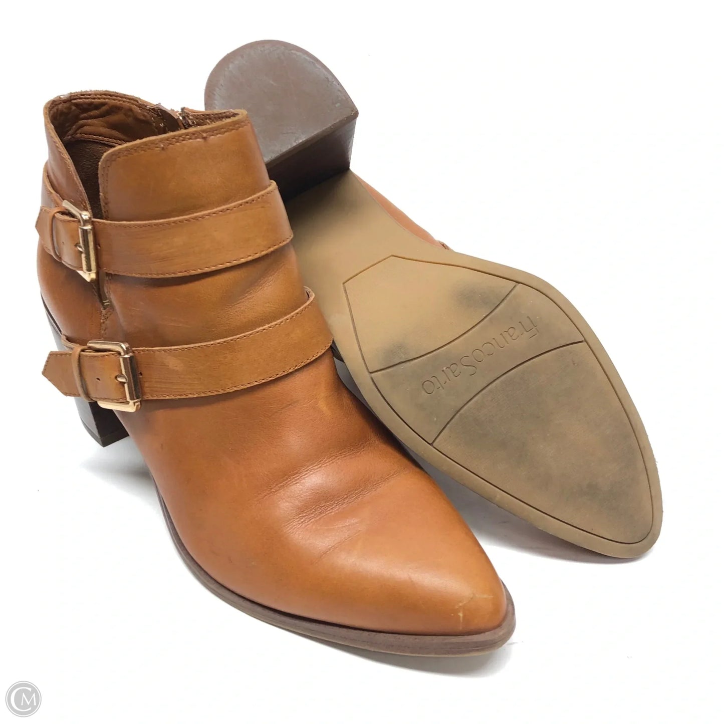 Boots Ankle Heels By Franco Sarto In Tan, Size: 9