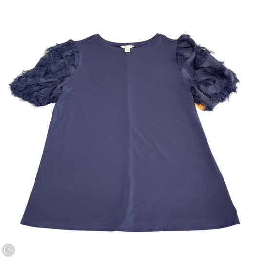 Top Short Sleeve By Cato In Navy, Size: S