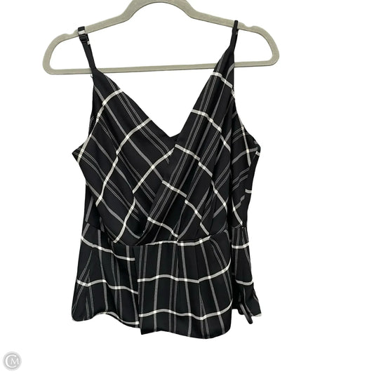 Blouse Sleeveless By Cabi In Black & White, Size: 8