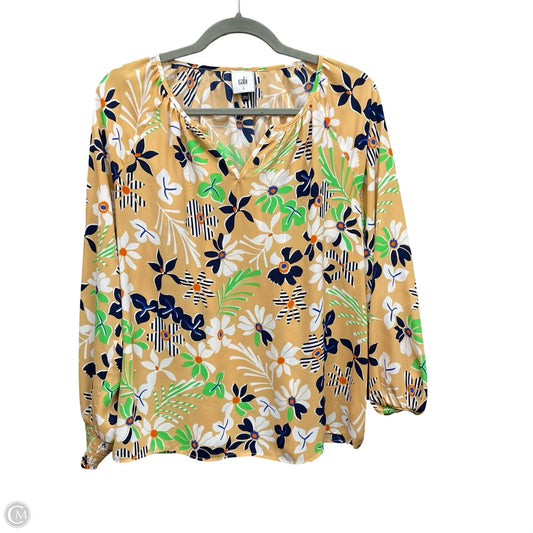 Blouse Long Sleeve By Cabi In Floral Print, Size: S