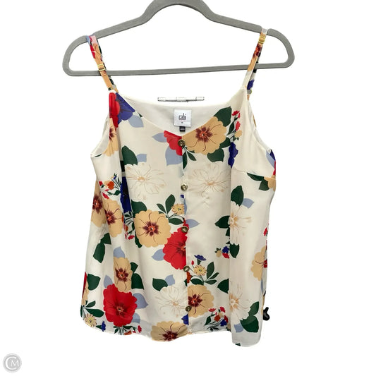 Top Sleeveless By Cabi In Floral Print, Size: M