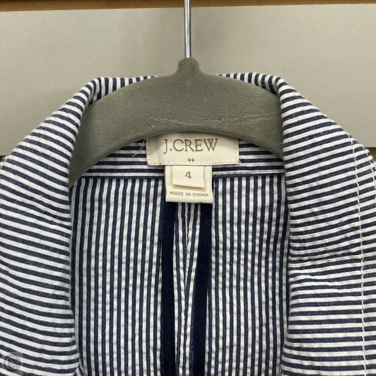 Blazer By J. Crew In Blue & White, Size: 4