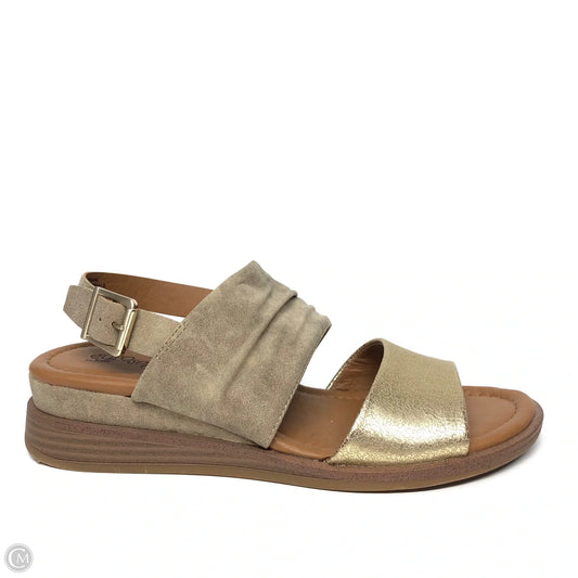 Sandals Heels Wedge By Sofft In Gold, Size: 8