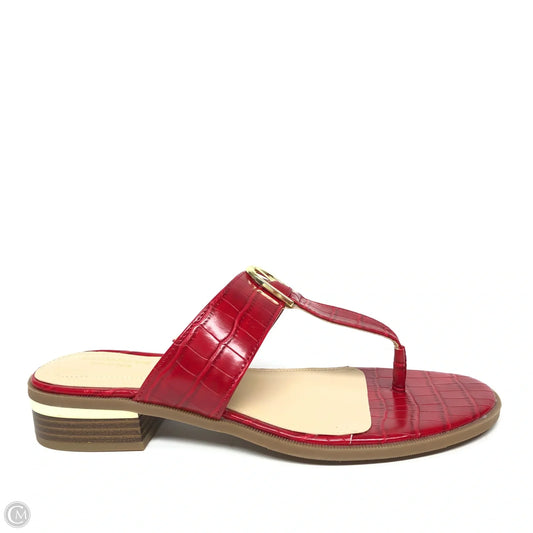 Sandals Heels Block By Liz Claiborne In Red, Size: 8