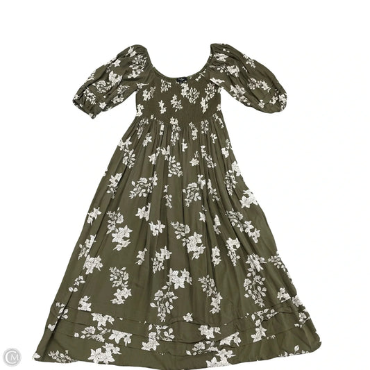 Dress Casual Midi By Jessica Simpson In Green & White, Size: M