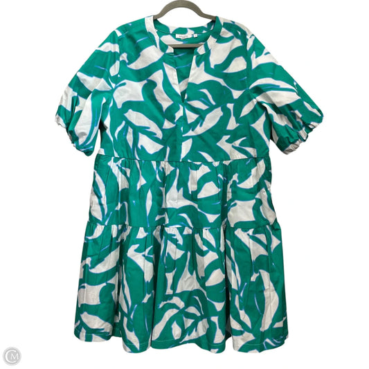 Dress Casual Short By Chicos In Green & White, Size: 16