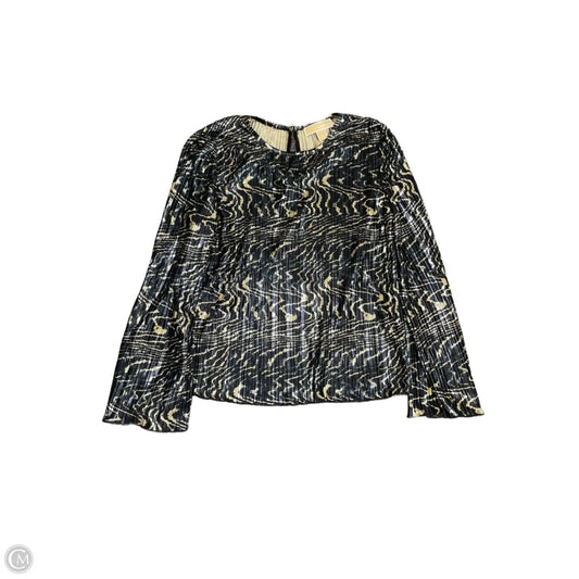 Blouse Long Sleeve By Michael By Michael Kors In Black & Gold, Size: S
