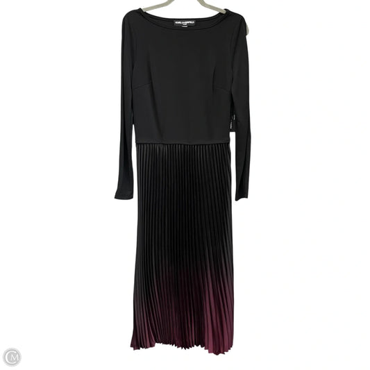 Dress Designer By Karl Lagerfeld In Black & Purple, Size: S