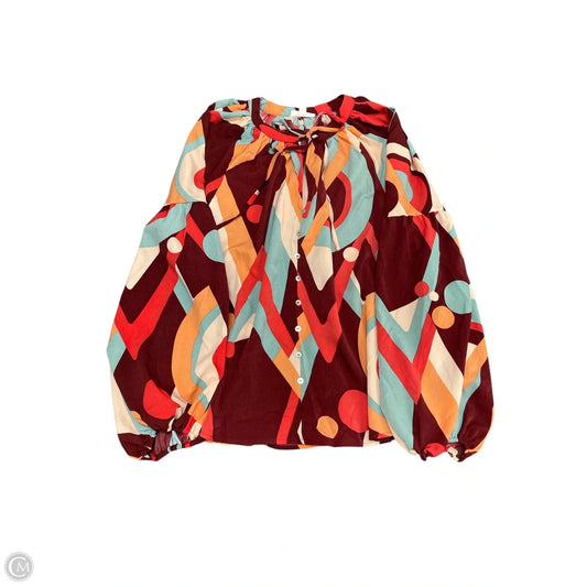Blouse Long Sleeve By Clothes Mentor In Multi-colored, Size: M