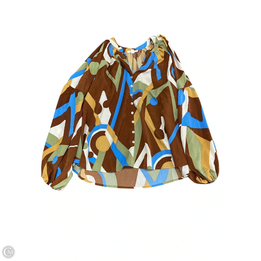 Blouse Long Sleeve By Clothes Mentor In Multi-colored, Size: S