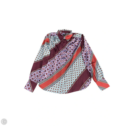 Blouse Long Sleeve By Ann Taylor In Multi-colored, Size: Xs
