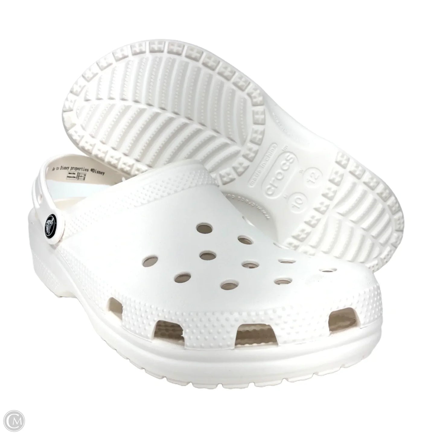 Shoes Flats By Crocs In White, Size: 12