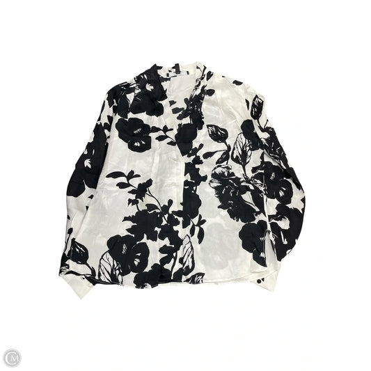 Blouse Long Sleeve By White House Black Market In Black & White, Size: S