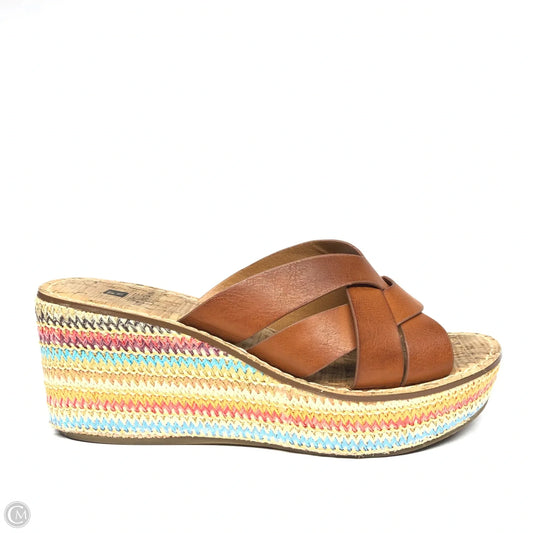 Sandals Heels Wedge By White House Black Market In Multi-colored, Size: 9