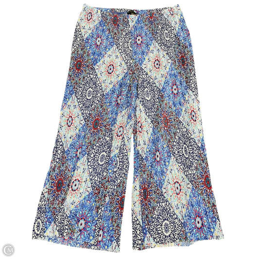 Pants Wide Leg By Melissa Paige In Blue & White, Size: L
