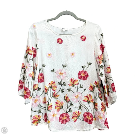 Tunic 3/4 Sleeve By Clothes Mentor In Floral Print, Size: Sp