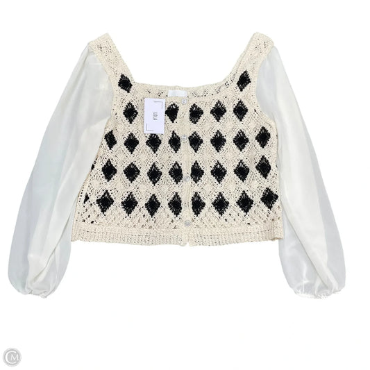 Top Long Sleeve By Lola In Black & Cream, Size: M
