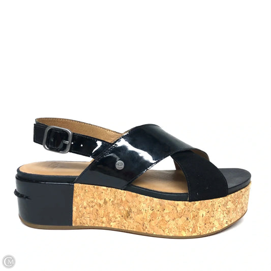 Sandals Heels Platform By Ugg In Black, Size: 7